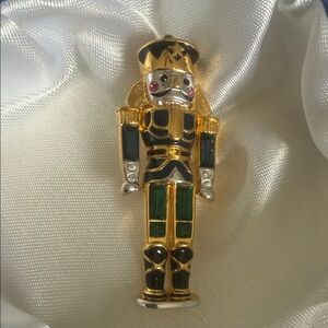 Gold and Black Nutcracker Brooch